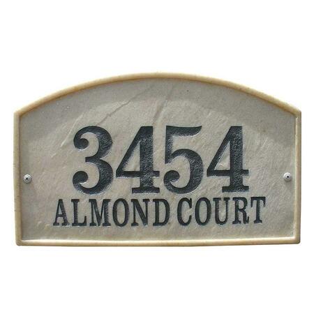 QUALARC 10 in. Riviera Arch Crushed Stone Address Plaque in Sandstone Color RIV-4602-SS